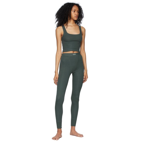 Skims Deep Sea Cotton Rib Set -Legging / Tank - Picture 7 of 12